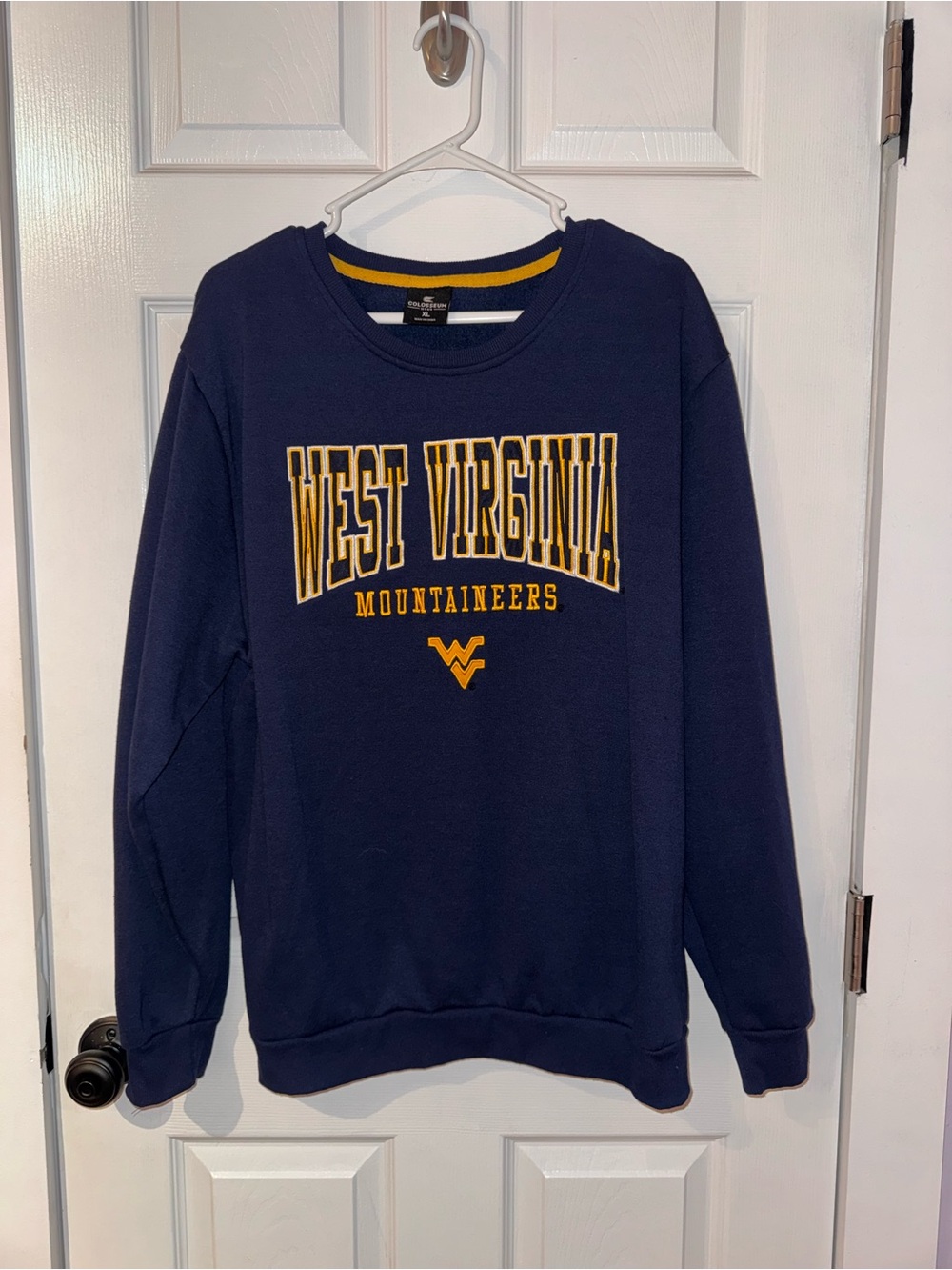 Colosseum Men’s XL West Virginia Mountaineers Navy Crewneck Sweatshirt WVU